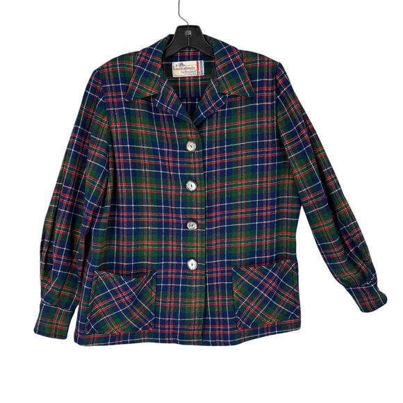 Vintage 50s Knockabouts By Pendleton 100% Wool Jacket Tartan Plaid Large Womens - Picture 2 of 9